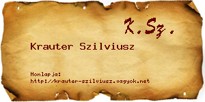 Krauter Szilviusz névjegykártya